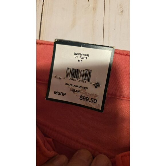 LAUREN Ralph Lauren Crop Pants Red Premier Skinny Crop Pants size 18W NWTD Faded - Picture 3 of 13